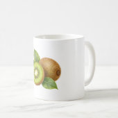 Kiwi-Scheiben mit Blättern Kaffeetasse (VorderseiteRechts)