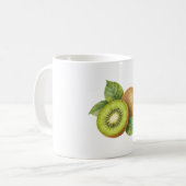 Kiwi-Scheiben mit Blättern Kaffeetasse (Vorderseite Links)