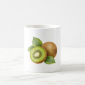 Kiwi-Scheiben mit Blättern Kaffeetasse (Mittel)