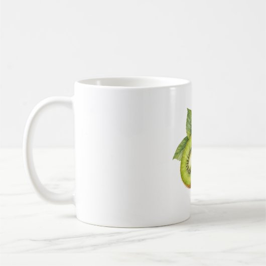 Kiwi-Scheiben mit Blättern Kaffeetasse (Links)