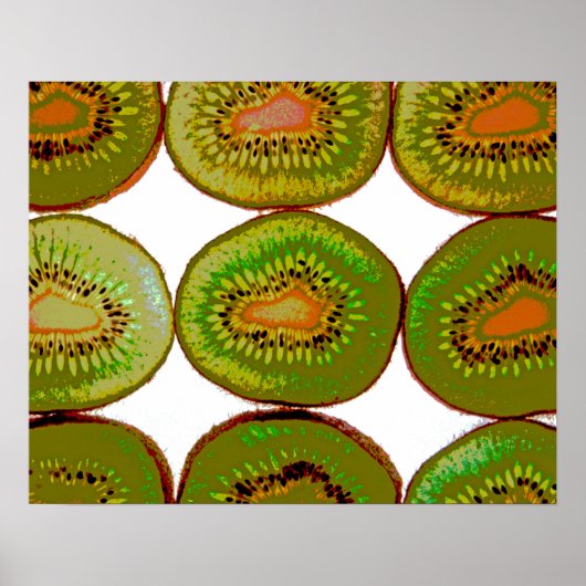 Kiwi-Scheiben Poster (Vorne)