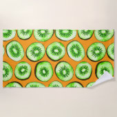 Kiwi-Scheiben Strandtuch (Vorderseite)