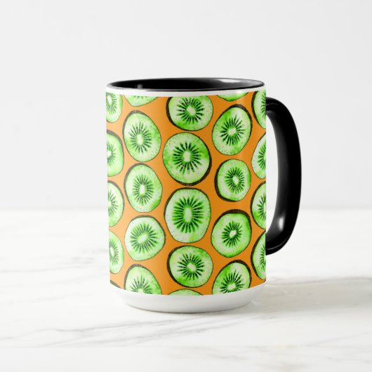 Kiwi-Scheiben Tasse (VorderseiteRechts)
