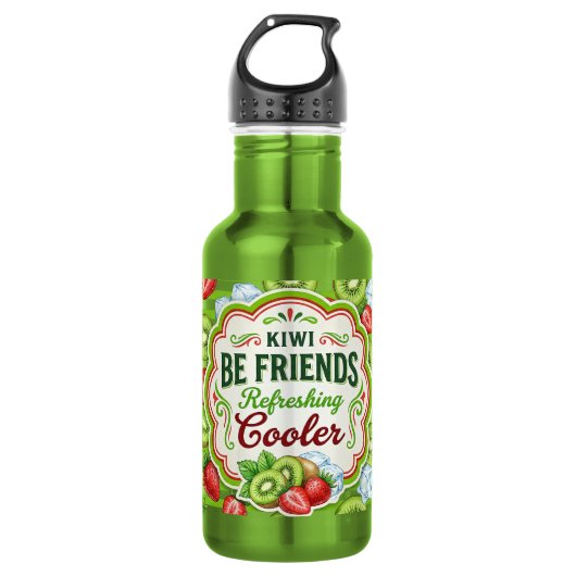Kiwi Seien Freunde Edelstahlflasche (Vorderseite)