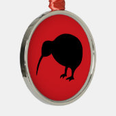 Kiwi Silbernes Ornament (Rechts)