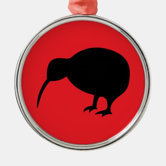 Kiwi Silbernes Ornament (Vorne)