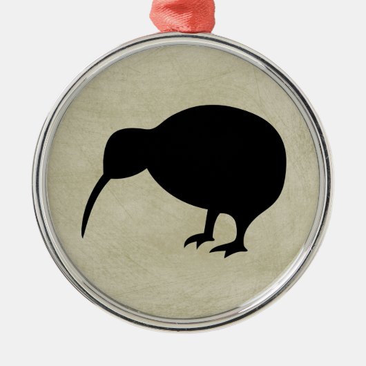 Kiwi Silbernes Ornament (Vorne)