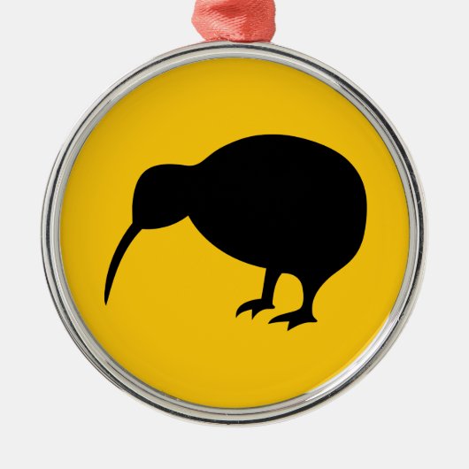 Kiwi Silbernes Ornament (Vorne)