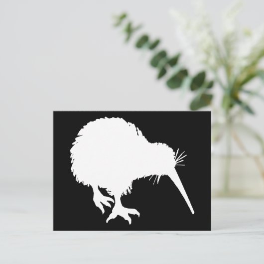 Kiwi Silhouette Postkarte (Stehend Vorderseite)