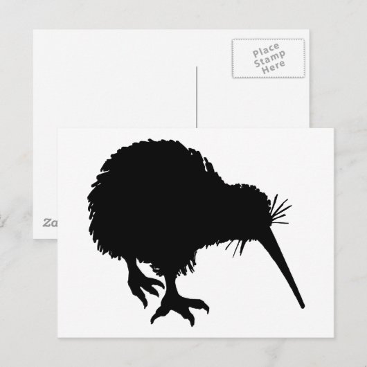 Kiwi Silhouette Postkarte (Vorne/Hinten)
