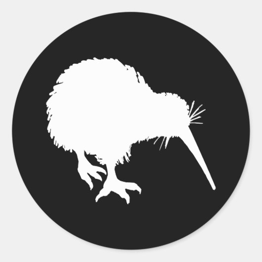 Kiwi Silhouette Runder Aufkleber (Vorderseite)