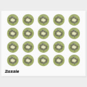 Kiwi-Slice-Foto Runder Aufkleber (Blatt)