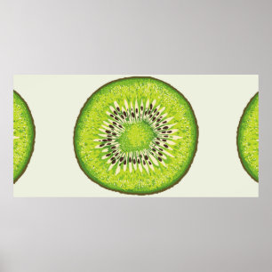 Kiwi Slice-Illustrationsmuster Poster