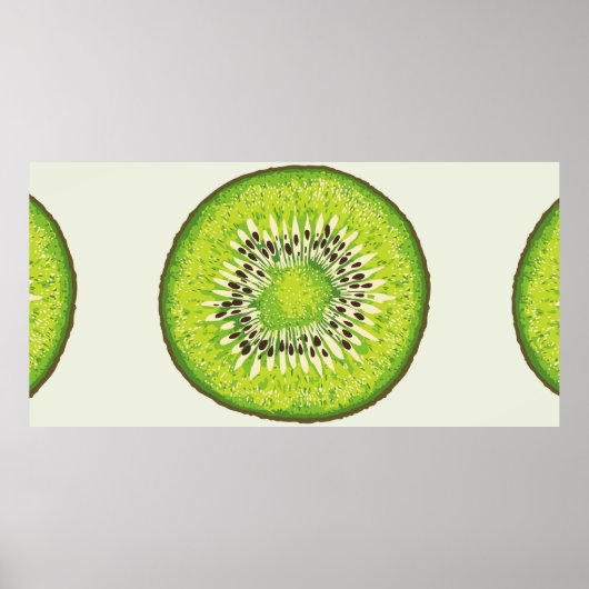 Kiwi Slice-Illustrationsmuster Poster (Vorne)