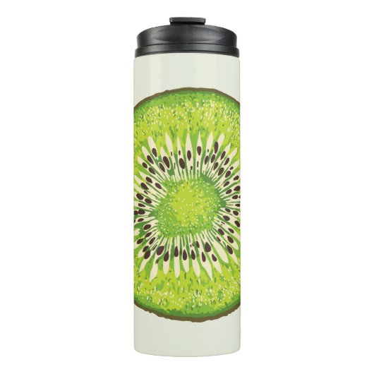 Kiwi Slice-Illustrationsmuster Thermosbecher (Vorderseite)