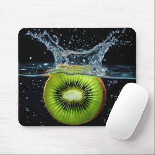 Kiwi Slice Splashing in Wasser Mousepad