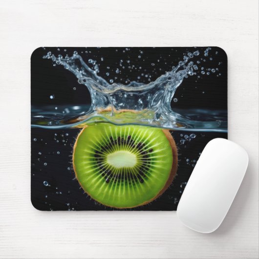 Kiwi Slice Splashing in Wasser Mousepad (Mit Mouse)