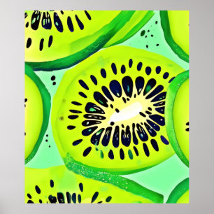 Kiwi Slices: Lebhaft und frisch Poster