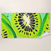 Kiwi Slices: Lebhaft und frisch Strandtuch (Vorderseite)