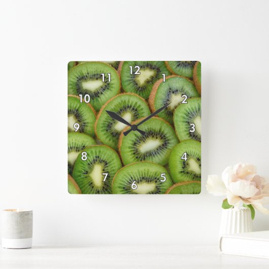 KiWi-Slices Quadratische Wanduhr (Zuhause)