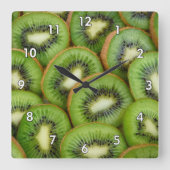 KiWi-Slices Quadratische Wanduhr (Vorderseite)
