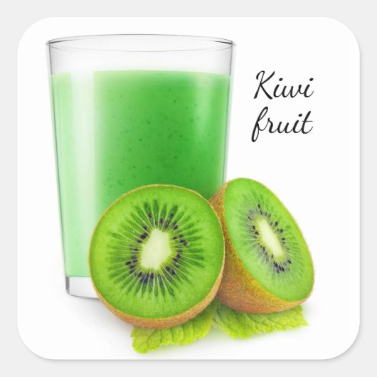 Kiwi Smoothie Quadratischer Aufkleber (Vorderseite)