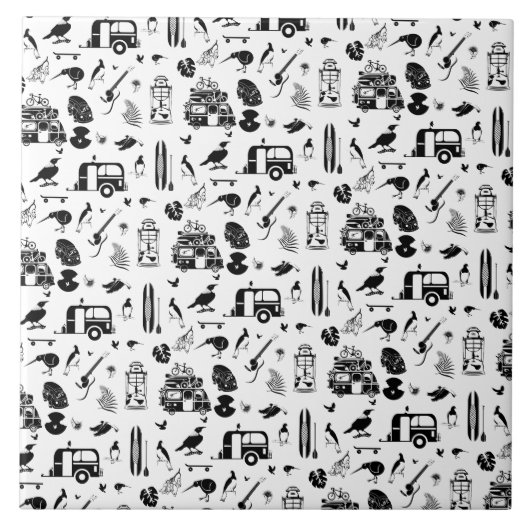 Kiwi Sommermuster TRANS Fliese (Vorderseite)