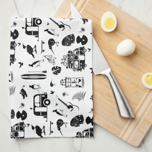 Kiwi Sommermuster TRANS Geschirrtuch (Viertel Falte)