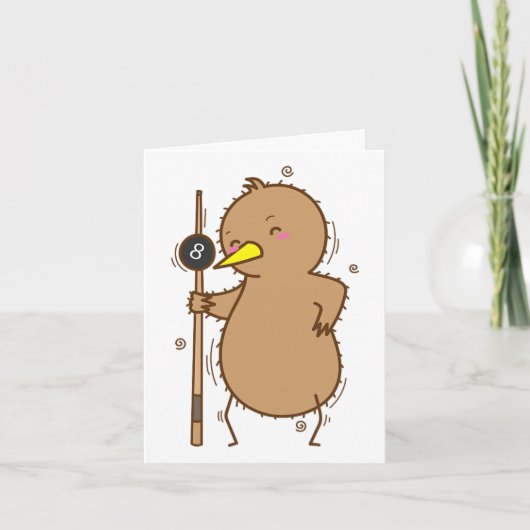 Kiwi spielt Bird and Frucht mit Billard Karte (Vorderseite)
