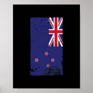 Kiwi-Stolz Reise Urlaub Neuseeland-Flagge  Poster