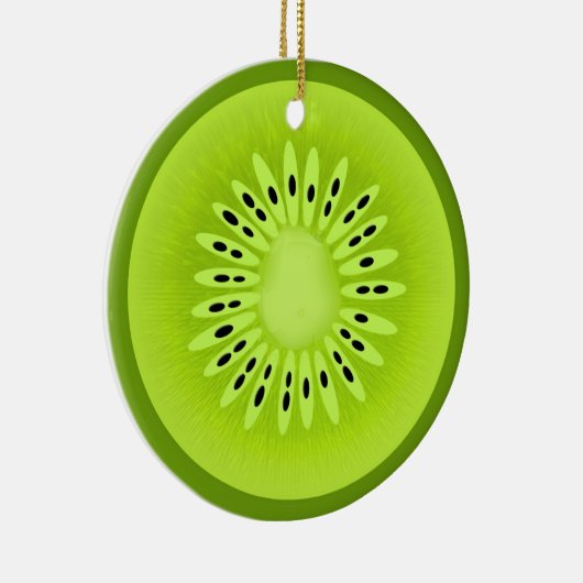 Kiwi Stylized Fruit Slice Keramik Ornament (Rechts)
