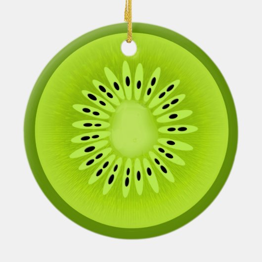 Kiwi Stylized Fruit Slice Keramik Ornament (Hinten)
