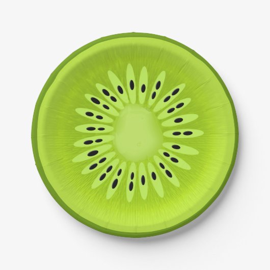 Kiwi Stylized Fruit Slice Pappteller (Vorderseite)