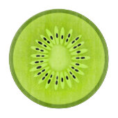 Kiwi Stylized Fruit Slice Schneidebrett (Vorderseite)