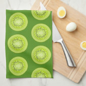 Kiwi Stylized Fruit Slices Geschirrtuch (Viertel Falte)