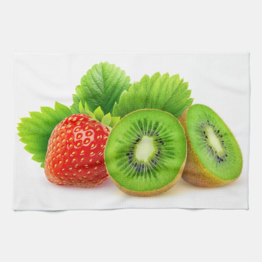Kiwi und Erdbeere Geschirrtuch (Horizontal)