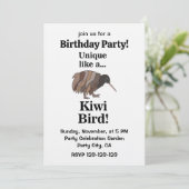 Kiwi-Vogel-Geburtstagsfeier Einladung (Stehend Vorderseite)