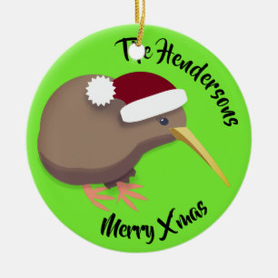 Kiwi-Vogel Keramik Ornament