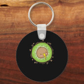Kiwi Vogel Kopf mit Kiwi Frucht Obst Schlüsselanhänger (Vorderseite)
