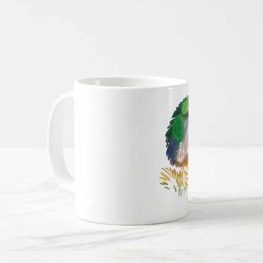 Kiwi-Vogel-Kunst Kaffeetasse (Vorderseite Links)