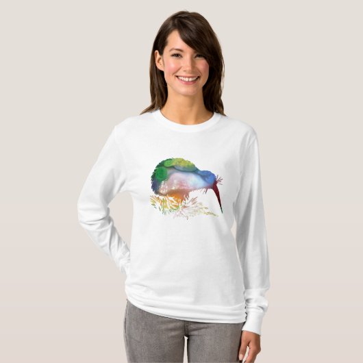 Kiwi-Vogel-Kunst T-Shirt (Vorne ganz)