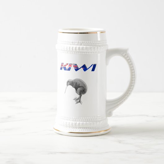 Kiwi-Vogel-Neuseeland-Flaggenlogogeschenke Bierglas (Rechts)