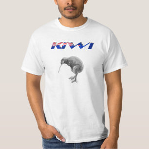 Kiwi-Vogel-Neuseeland-Flaggenlogogeschenke T-Shirt