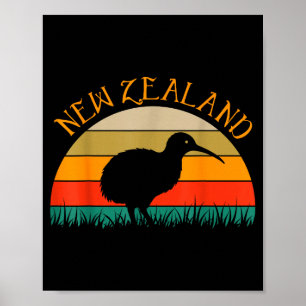 Kiwi Vogel Nz Reise Neuseeländer Neuseeland Poster