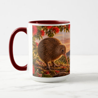 Kiwi-Vogel Pohutukawa Neuseeland-Weihnachtsgeschen Tasse