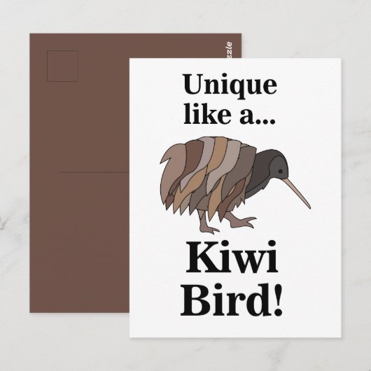 Kiwi-Vogel Postkarte (Vorne/Hinten)