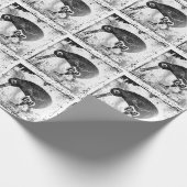 Kiwi-Vogel schwarz-weiß Geschenkpapier (Ecke)