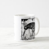 Kiwi-Vogel schwarz-weiß Kaffeetasse (VorderseiteRechts)