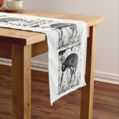 Kiwi-Vogel schwarz-weiß Kurzer Tischläufer (Beispiel)