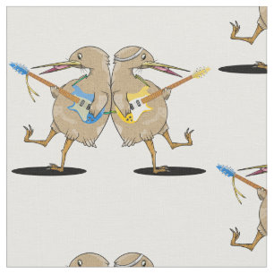Kiwi-Vögel spielen Gitarre Stoff